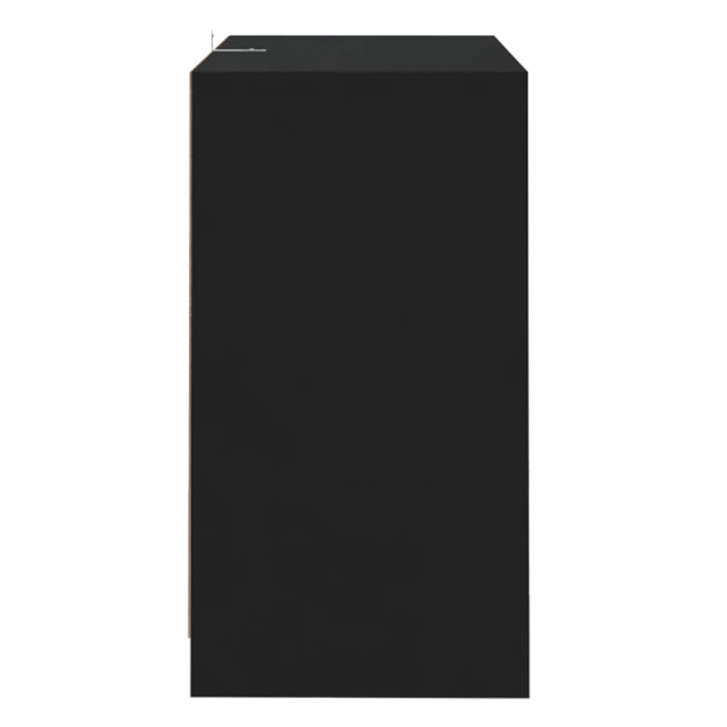 fekete forgácslap tálalószekrény 70 x 41 x 75 cm