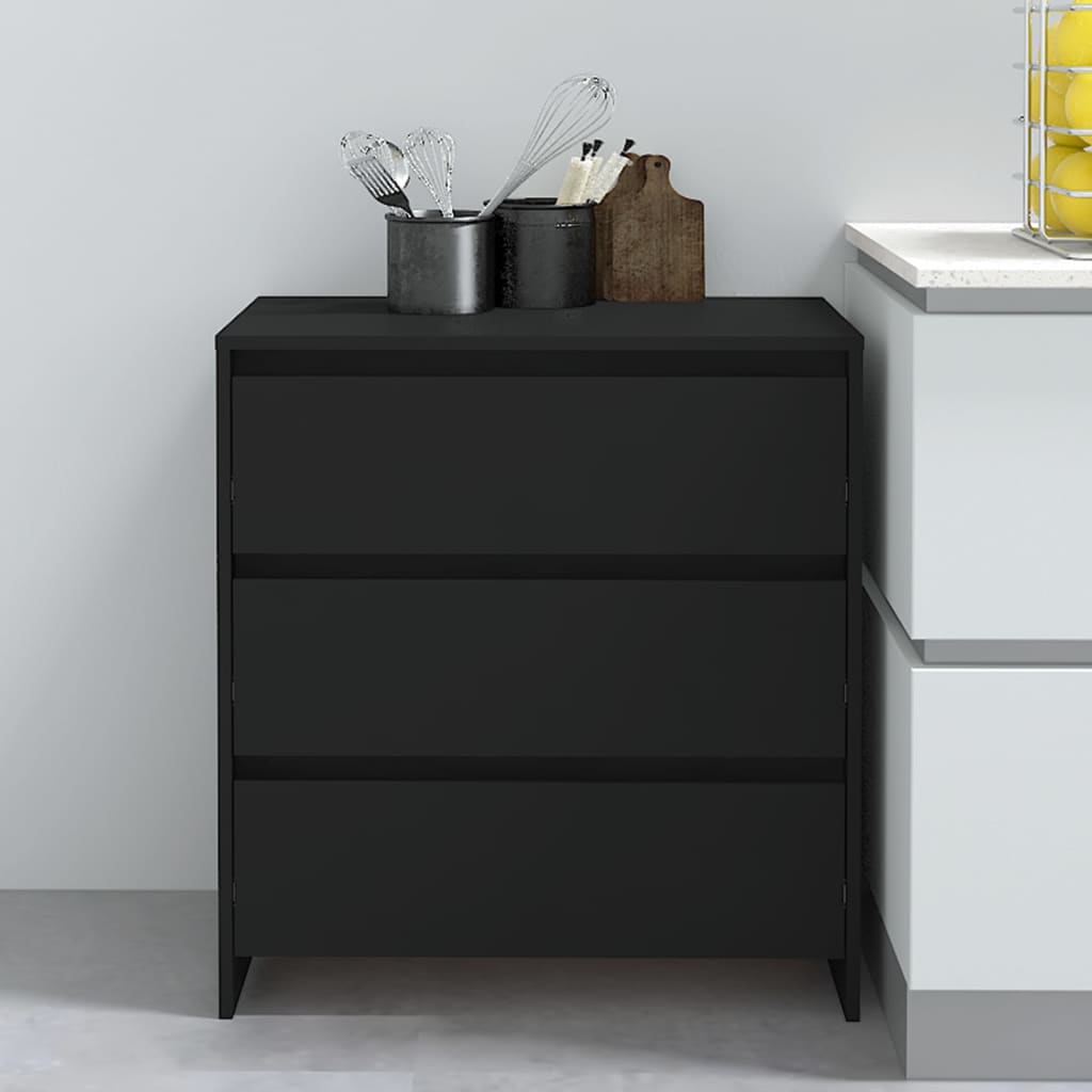 vidaXL Komoda, czarna, 70x41x75 cm, materia� drewnopochodny