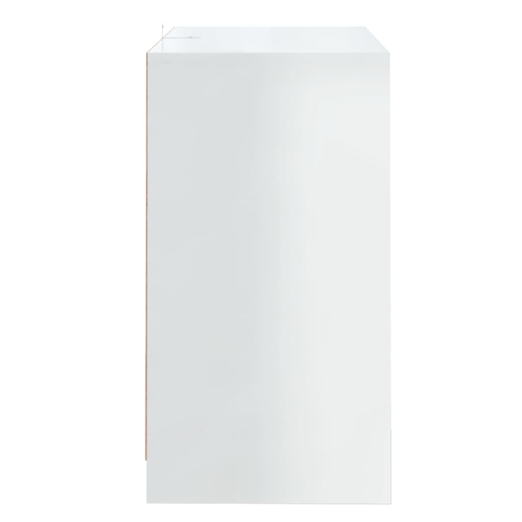 magasfényű fehér forgácslap tálalószekrény 70 x 41 x 75 cm