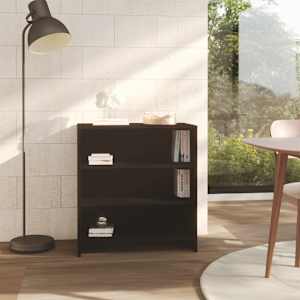 vidaXL &Scaron;oninė spintelė, juodos spalvos, 70x40,5x75cm, MDP