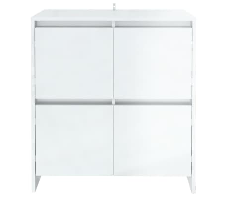 vidaXL Skenkur H&aacute;glans Hv&iacute;tur 70x41x75 cm Samsettur Vi&eth;ur