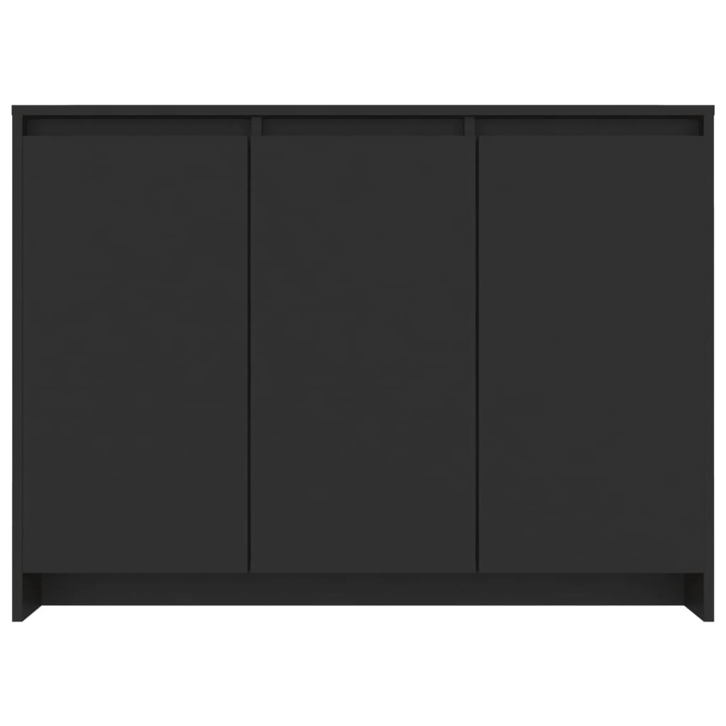 fekete forgácslap tálalószekrény 102 x 33 x 75 cm