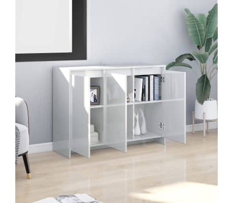 vidaXL Sideboard High Gloss White 102x33x75 cm Engineered Wood