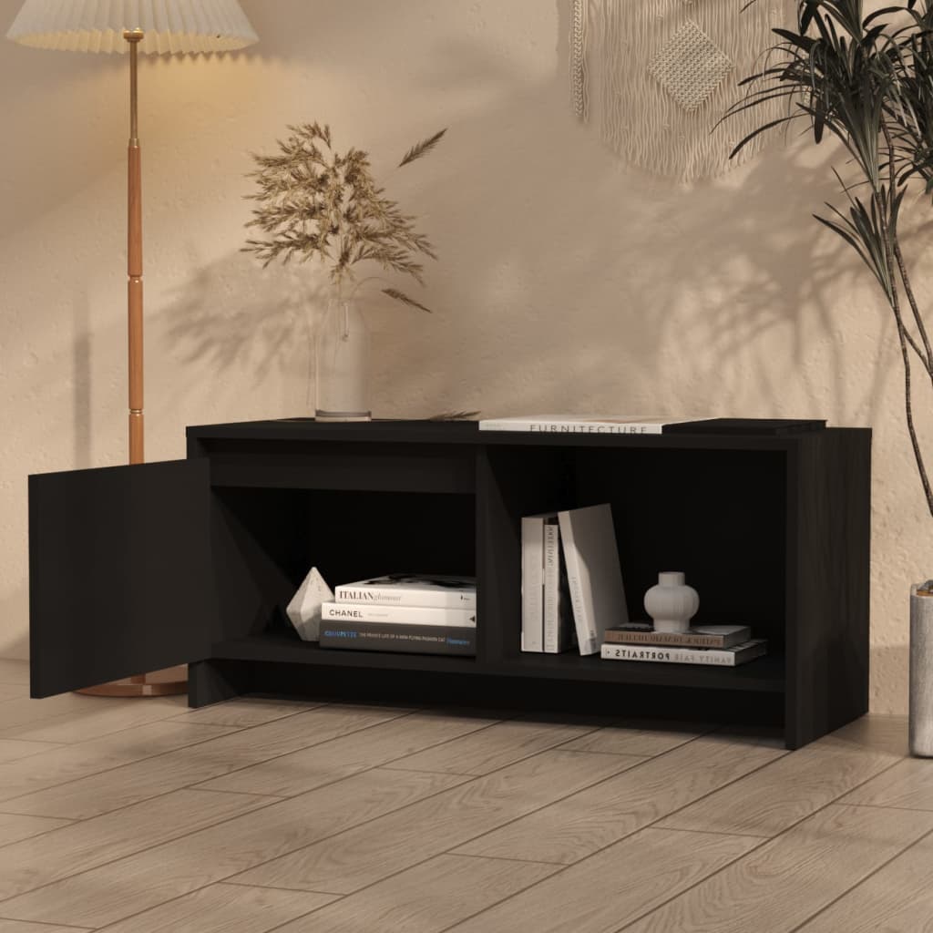 vidaXL Meuble TV Noir 90x35x40 cm Bois d'ingénierie