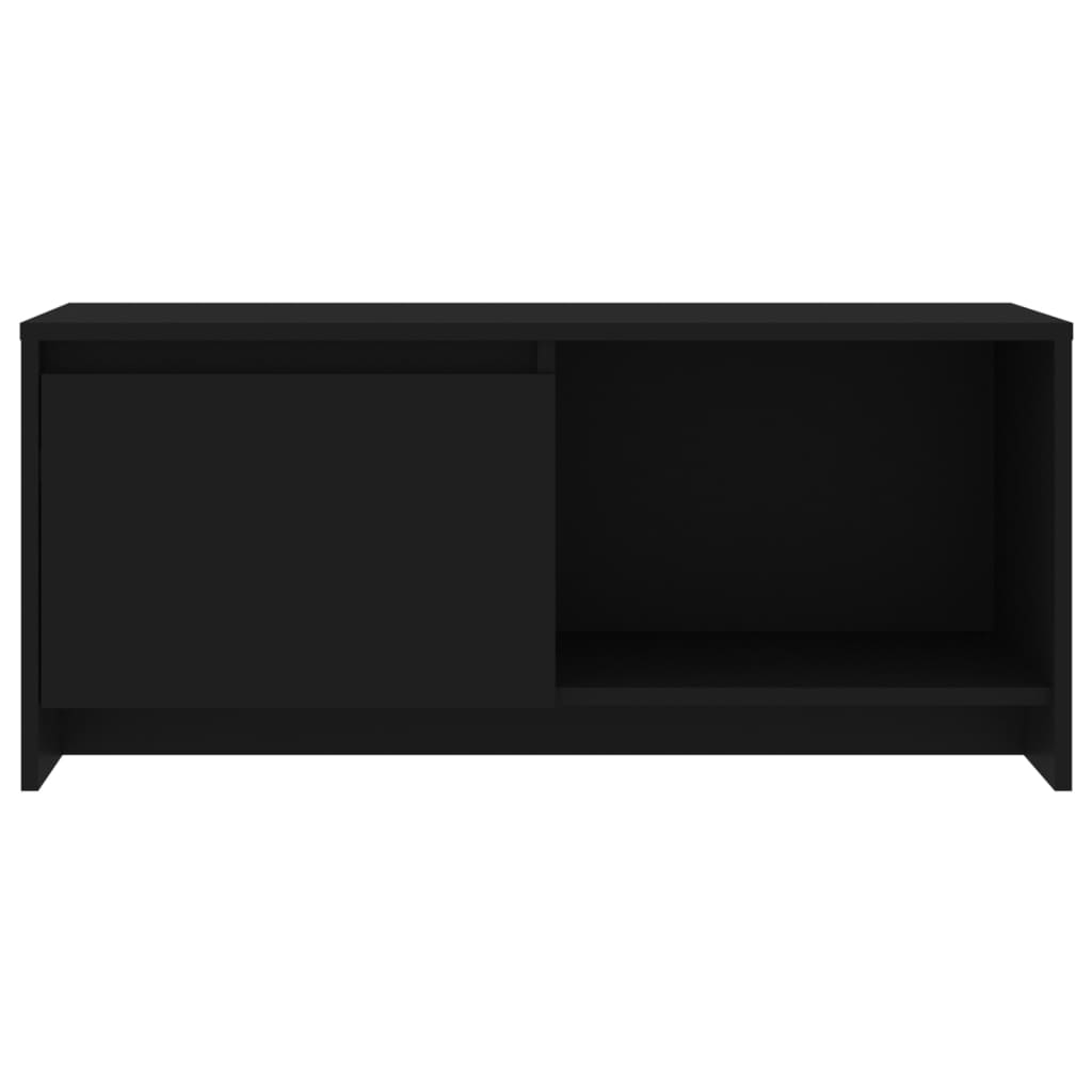 Fekete forgácslap TV-szekrény 90 x 35 x 40 cm 
