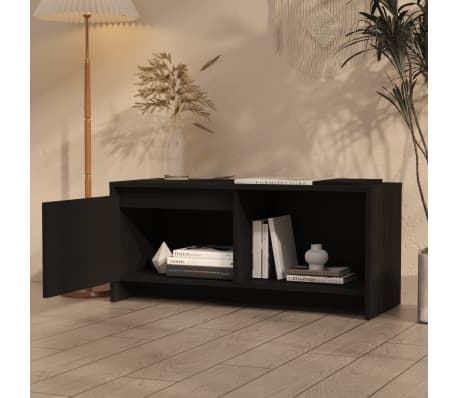 vidaXL Meuble TV Noir 90x35x40 cm Bois d'ingénierie