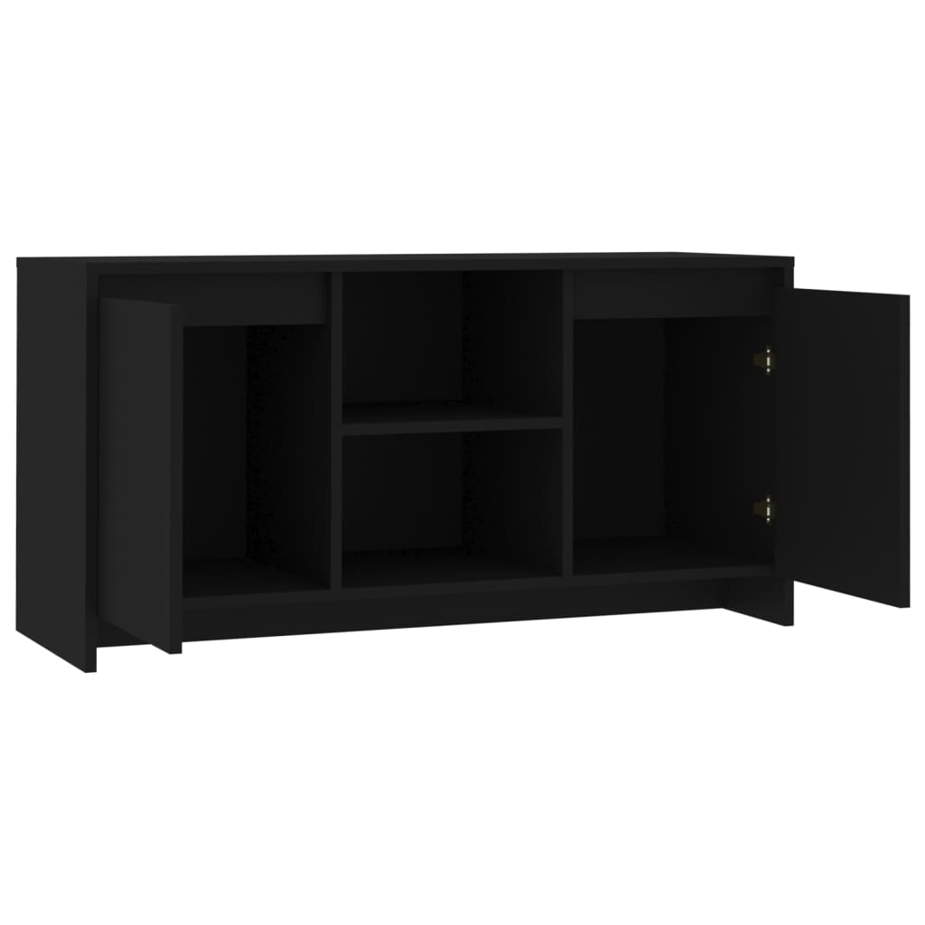 Fekete forgácslap TV-szekrény 102 x 37,5 x 52,5 cm 