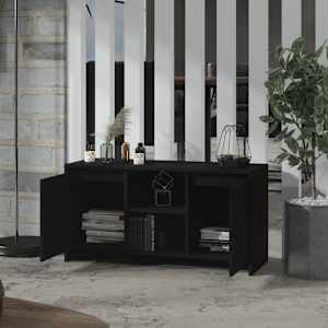 TV skříňka černá 102 x 37,5 x 52,5 cm kompozitní dřevo - obrázek 7