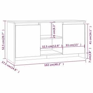 TV skříňka černá 102 x 37,5 x 52,5 cm kompozitní dřevo - obrázek 8