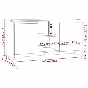 TV skříňka dub sonoma 102 x 37,5 x 52,5 cm kompozitní dřevo - obrázek 9