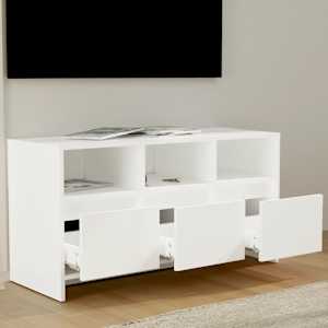 TV skříňka bílá 102 x 37,5 x 52,5 cm kompozitní dřevo - obrázek 3