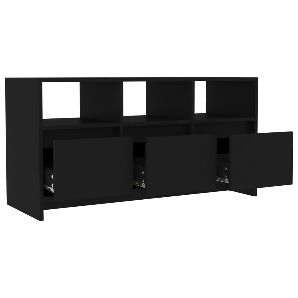Meuble TV Noir 102×37,5×52,5 cm Aggloméré | meublestv.fr 6