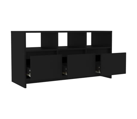 Mobile TV In Truciolato 80x34x30 Cm - 3 Cassetti, Nero - Foto 4