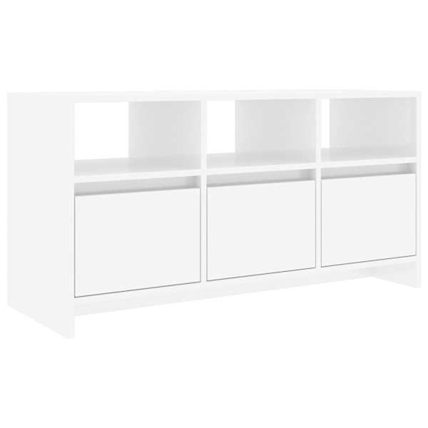 vidaXL telerikapp, k&otilde;rgl&auml;ikega valge, 102x37,5x52,5 cm, puitlaastplaat