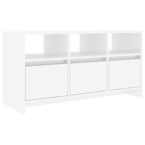 TV skříňka bílá s vysokým leskem 102x37,5x52,5 cm dřevotříska - obrázek 2
