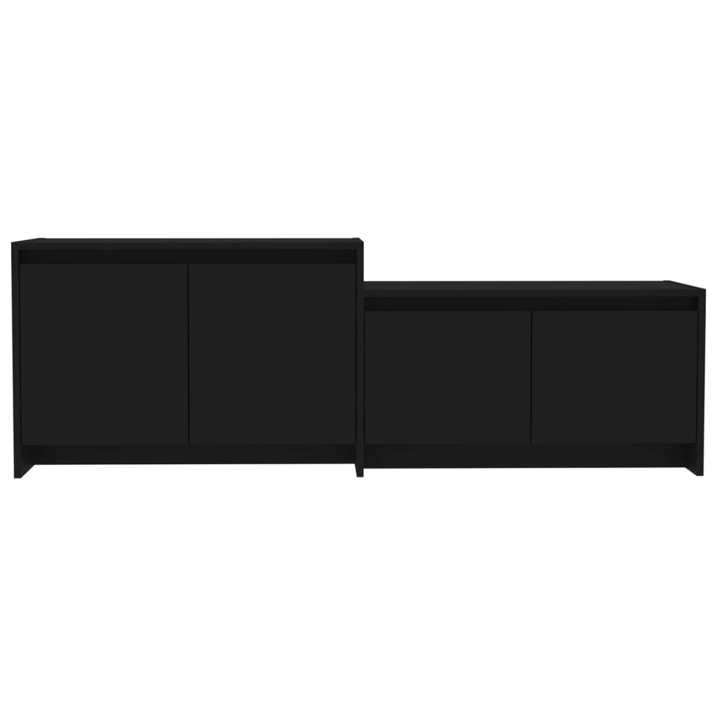 Meuble TV Noir 146,5x35x50 cm Aggloméré | meublestv.fr 7
