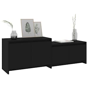TV skříňka černá 146,5 x 35 x 50 cm kompozitní dřevo - obrázek 4