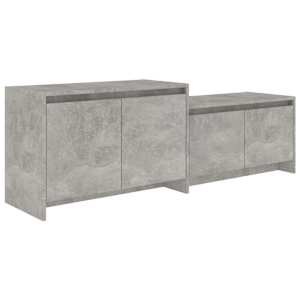TV skříňka betonově šedá 146,5 x 35 x 50 cm kompozitní dřevo - obrázek 2