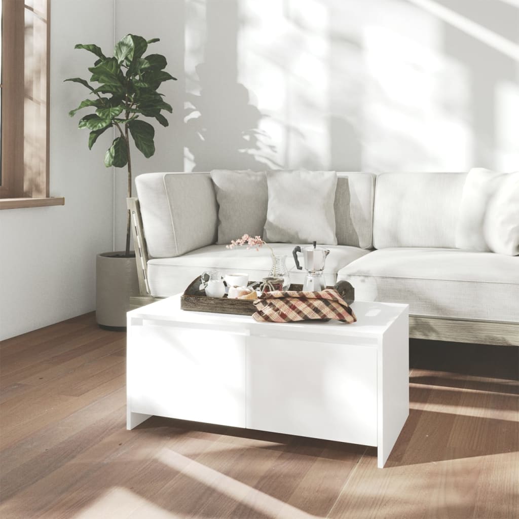vidaXL Stolik kawowy, bia�y, 90x50x41,5 cm, materia� drewnopochodny