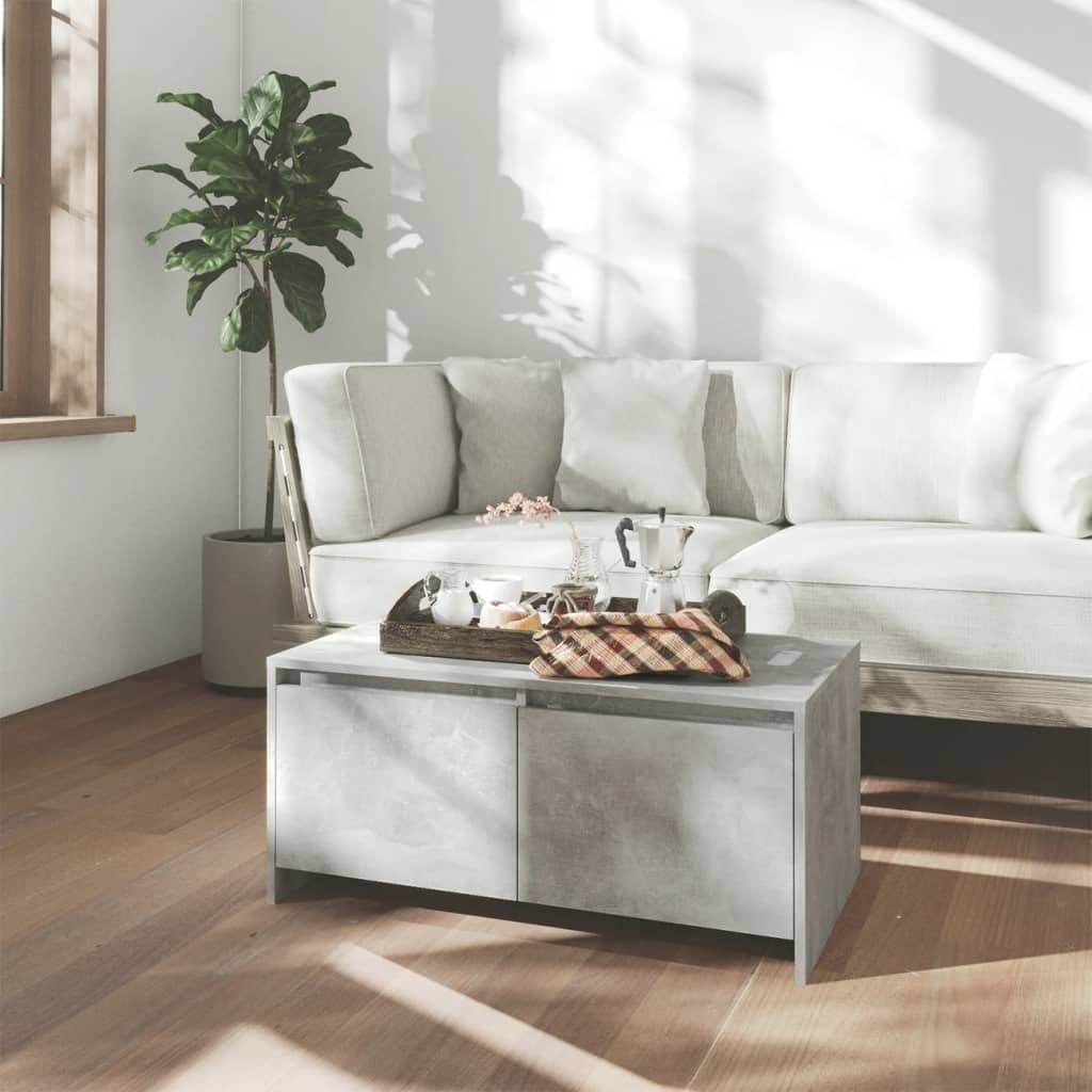 vidaXL Stolik kawowy, szaro�� betonu, 90x50x41,5 cm