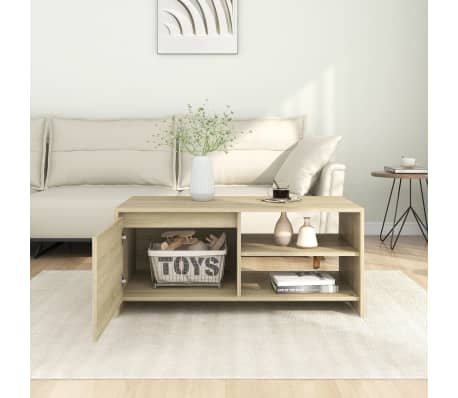 vidaXL Salongbord sonoma eik 102x50x45 cm konstruert tre