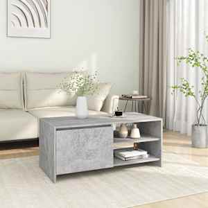 Klubska mizica betonsko siva 102x50x45 cm konstruiran les