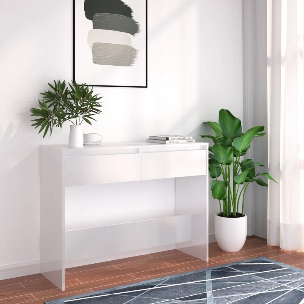 vidaXL Stolik konsolowy, bia�y 100x35x76,5 cm, materia� drewnopochodny