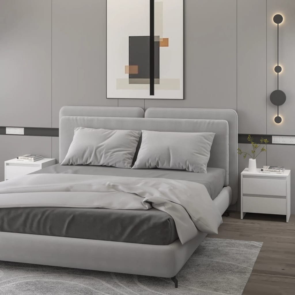 Comodino Tavolino da notte Tavolino da divano Bianco 45x34,5x44,5 cm in  Legno Ingegnerizzato ITD28290