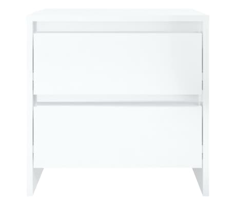 vidaXL Nattbord h&oslash;yglans hvit 45x34,5x44,5 cm konstruert tre