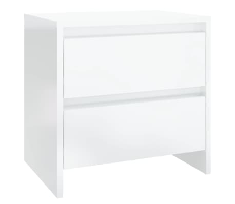 vidaXL Tables de chevet 2 pcs blanc brillant 45x34,5x44,5 cm