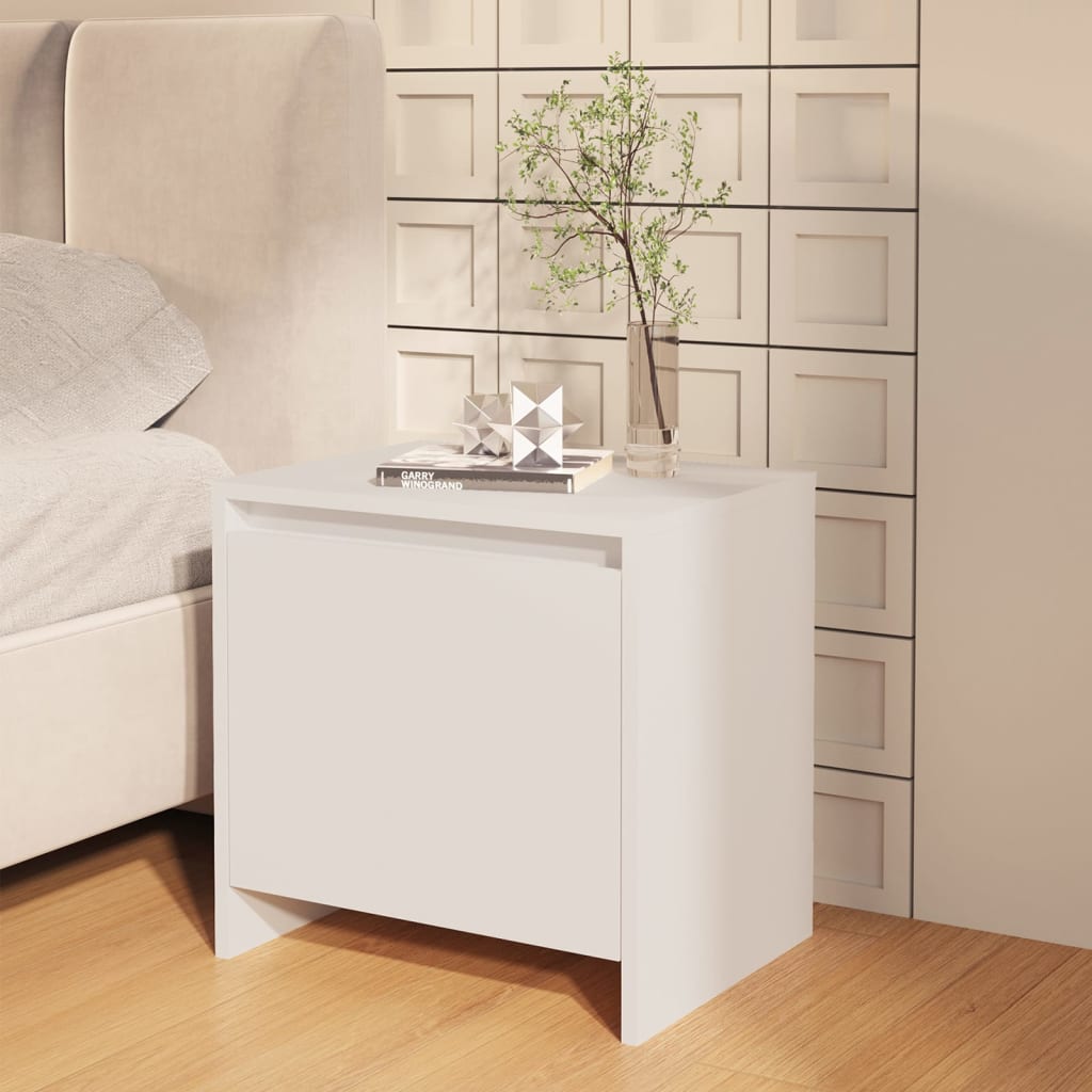 vidaXL Nachtkastjes 2 st 45x34x44,5 cm bewerkt hout wit afbeelding