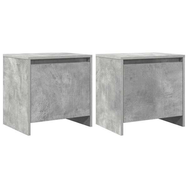 vidaXL &ouml;&ouml;kapp 2 tk, betoonhall, 45 x 34 x 44,5 cm, puitlaastplaat