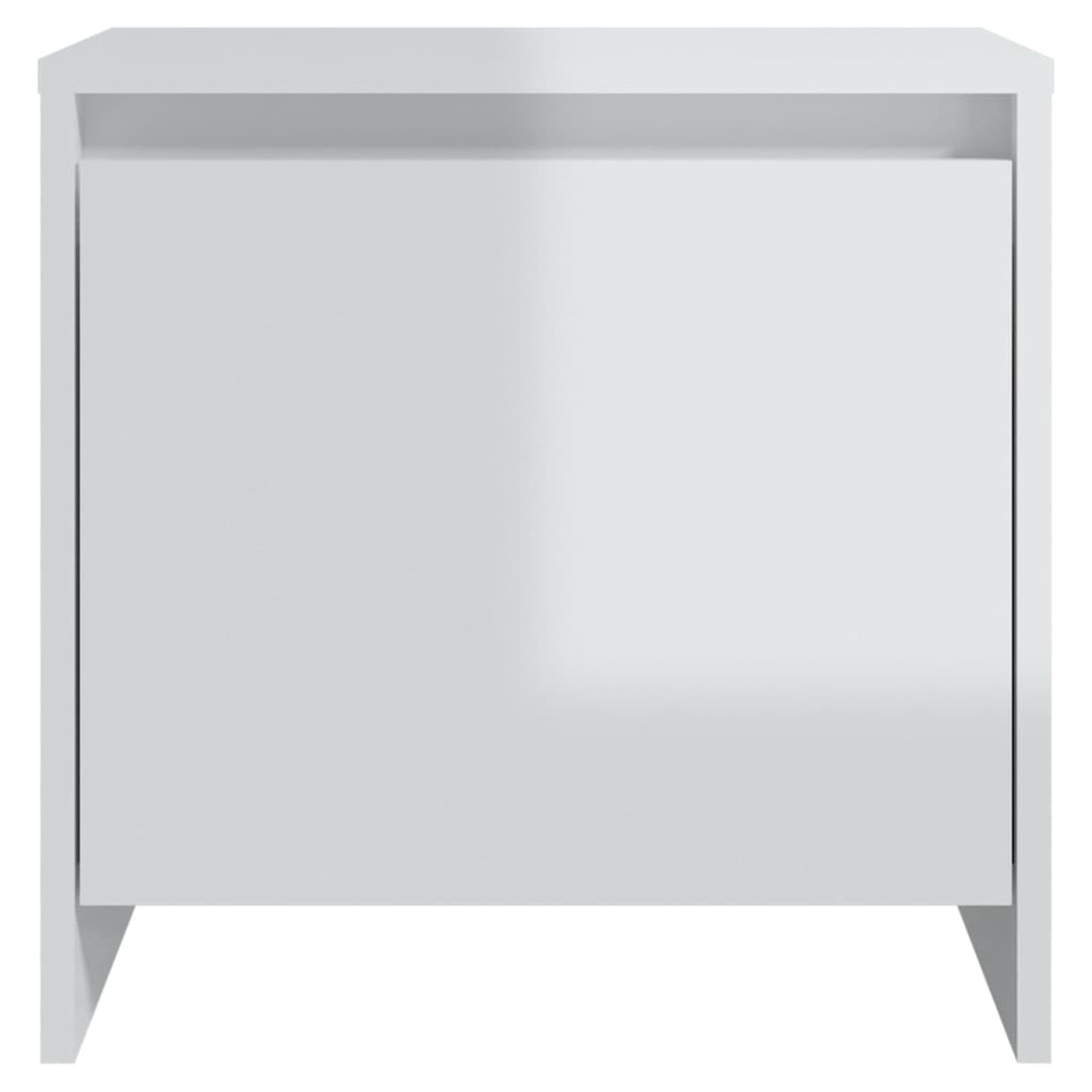 Nachttisch Hochglanz-Weiß 45x34x44,5 cm Spanplatte