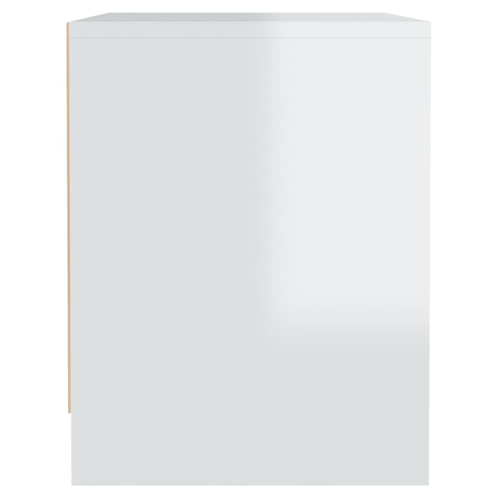 Nachttisch Hochglanz-Weiß 45x34x44,5 cm Spanplatte