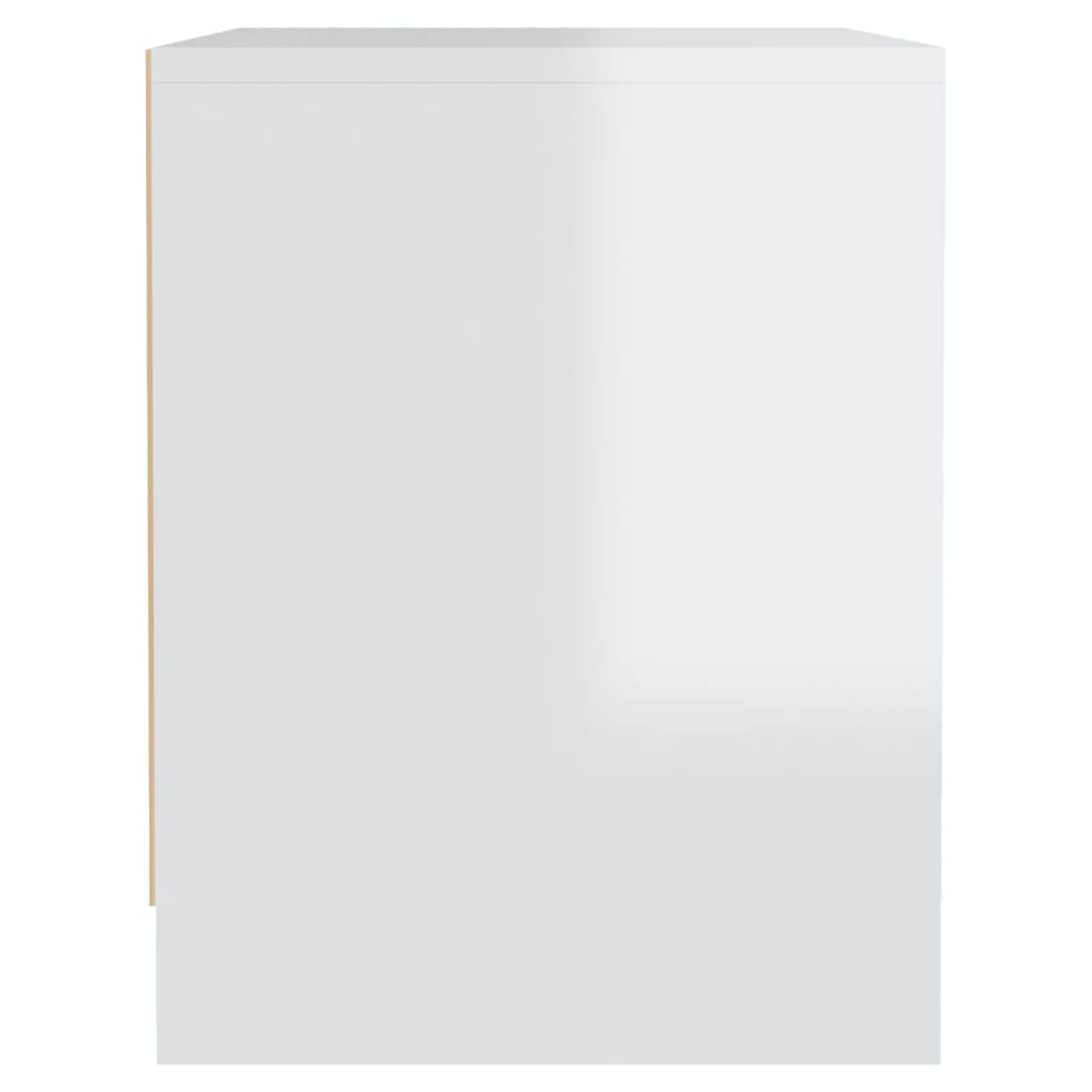 Nachttische 2 Stk. Hochglanz-Weiß 45x34x44,5 cm Spanplatte