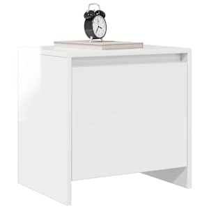 Noční stolky 2 ks bílé vysoký lesk 45x34x44,5 cm dřevotříska - obrázek 4