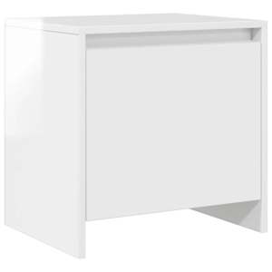 Noční stolky 2 ks bílé vysoký lesk 45x34x44,5 cm dřevotříska - obrázek 5