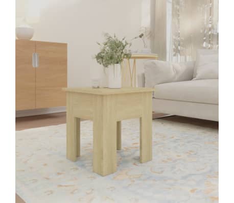 vidaXL Table basse ch&ecirc;ne sonoma 40x40x42 cm bois d'ing&eacute;nierie