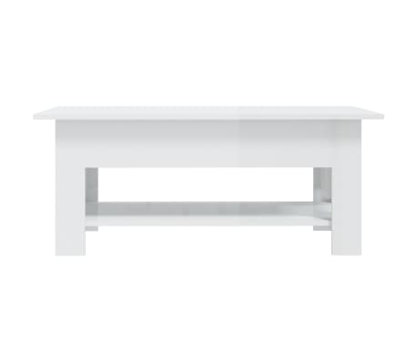 vidaXL Salongbord h&oslash;yglans hvit 102x55x42 cm konstruert tre