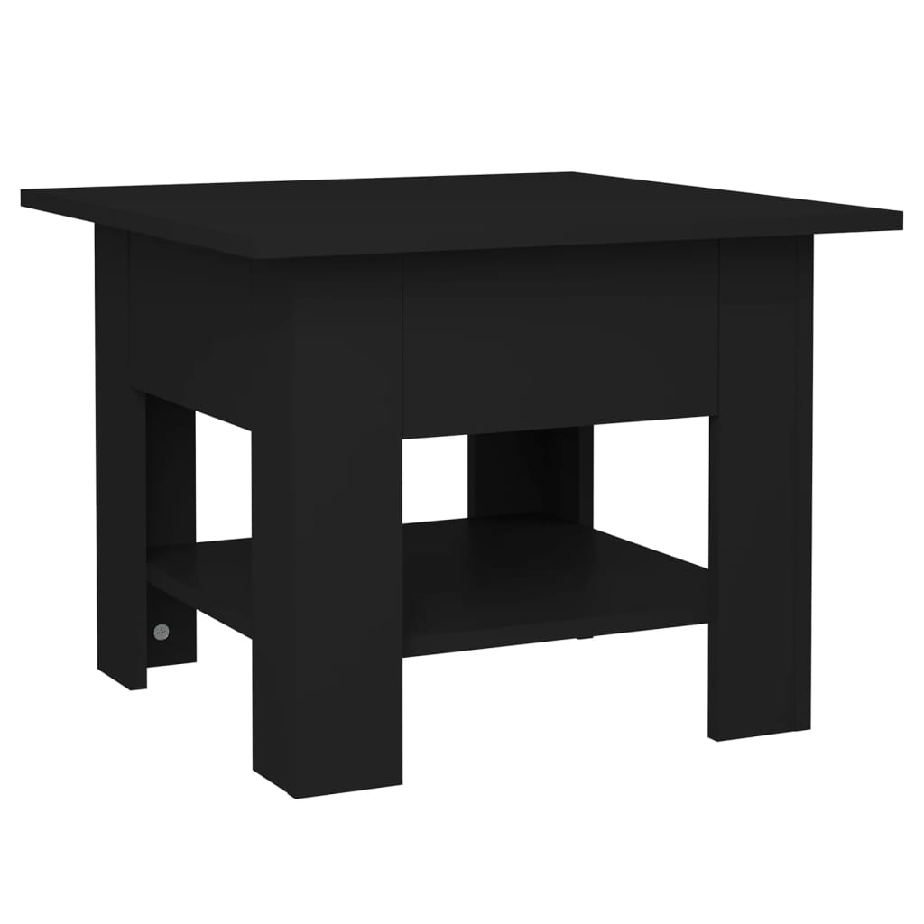 Image of vidaXL Coffee Table Black 55x55x42 cm Engineered Wood