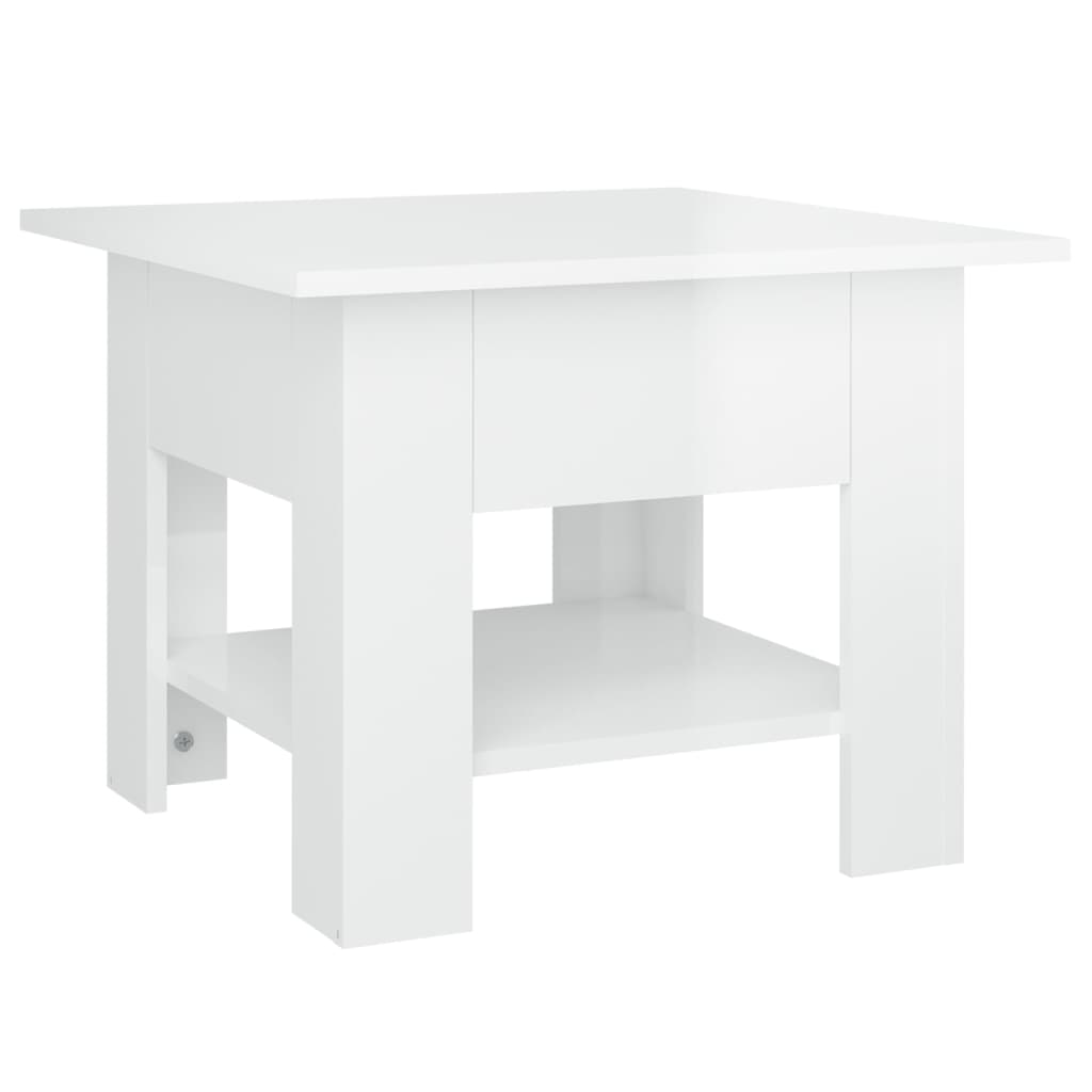 Image of vidaXL Coffee Table High Gloss White 55x55x42 cm Engineered Wood