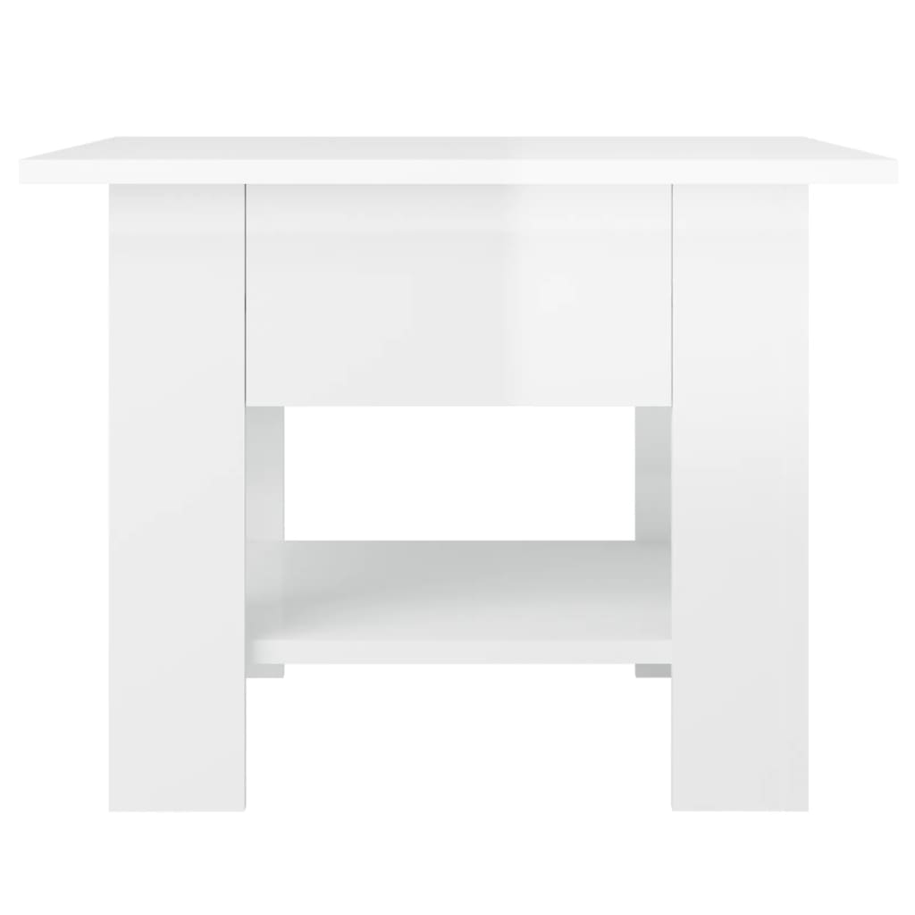 

vidaXL Salontafel 55x55x42 cm spaanplaat hoogglans wit