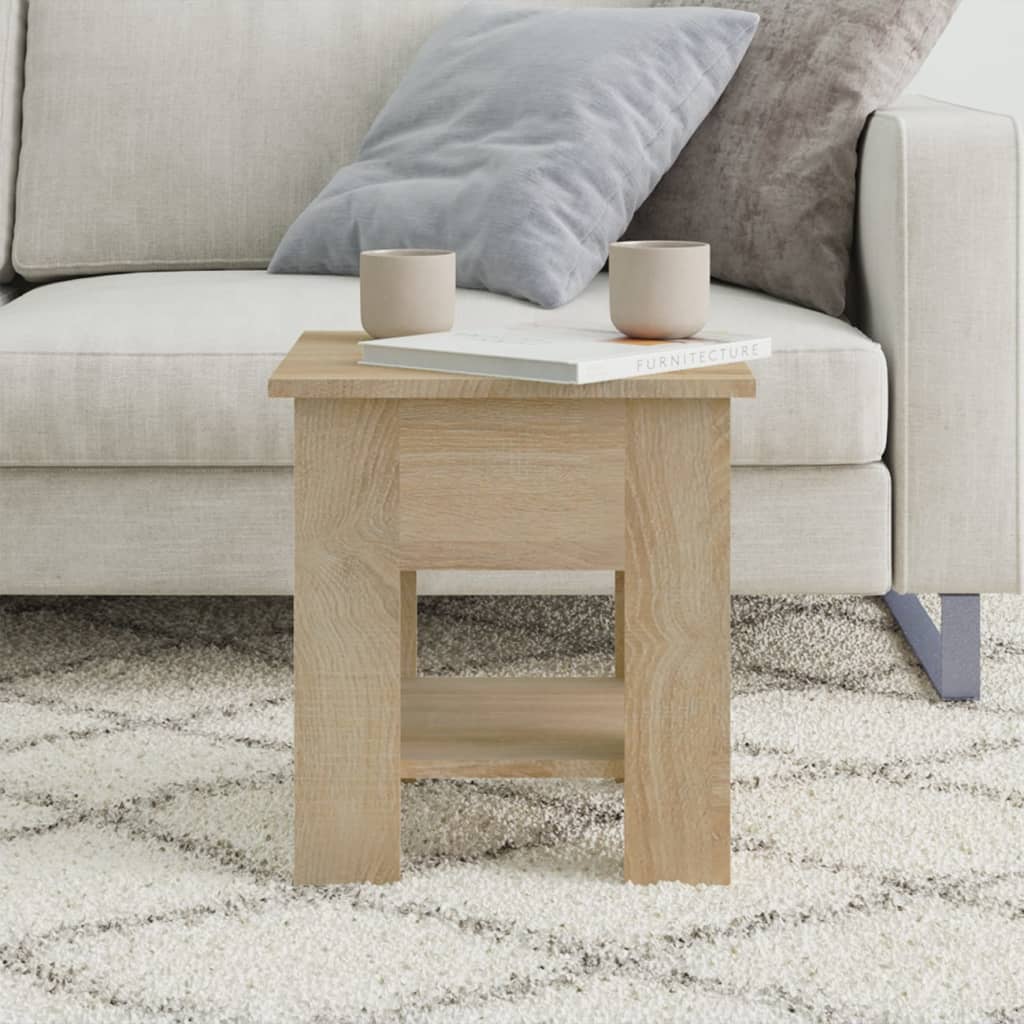 

vidaXL Salontafel 40x40x42 cm bewerkt hout sonoma eikenkleurig