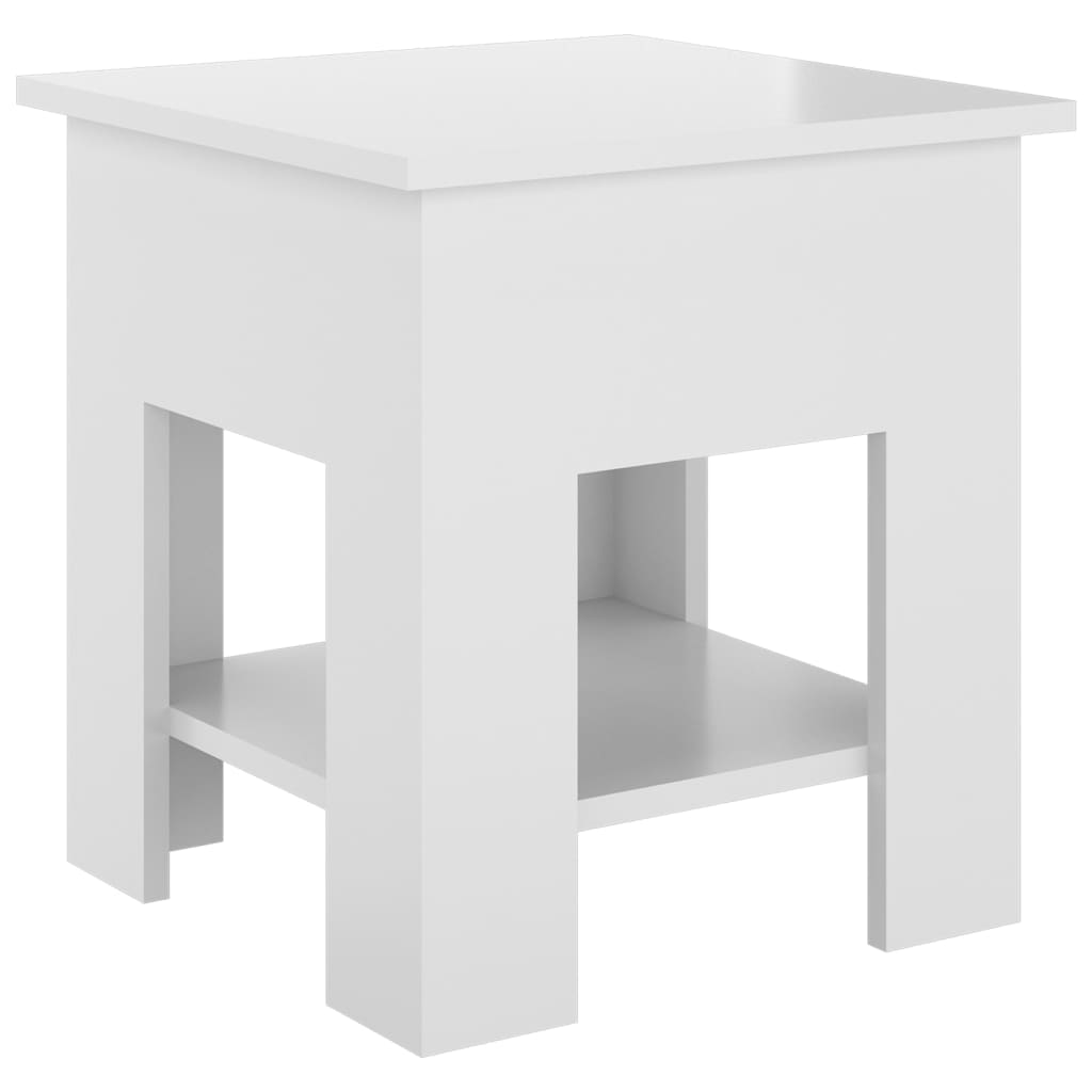 Image of vidaXL Coffee Table High Gloss White 40x40x42 cm Engineered Wood