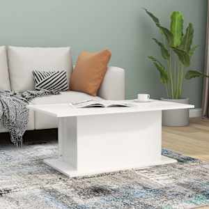 Klubska mizica bela 102x55,5x40 cm iverna plošča