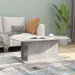 Klubska mizica betonsko siva 102x55,5x40 cm iverna plošča