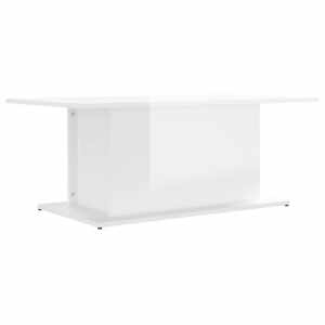 Konferenční stolek bílý lesklý 102x55,5x40 cm kompozitní dřevo - obrázek 2