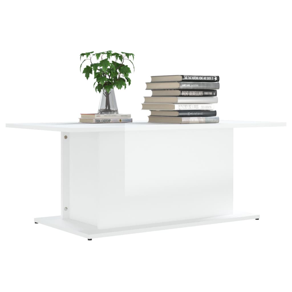 

vidaXL Salontafel 102x55,5x40 cm spaanplaat hoogglans wit