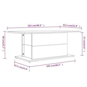Konferenční stolek bílý lesklý 102x55,5x40 cm kompozitní dřevo - obrázek 8