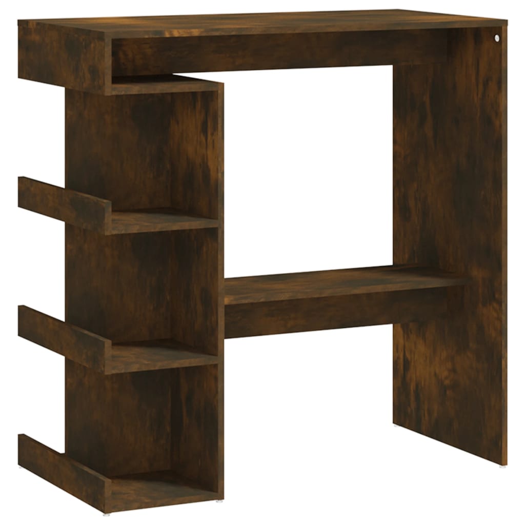 Image of vidaXL Bar Table with Storage Rack Smoked Oak 100x50x101.5cm Engineered Wood